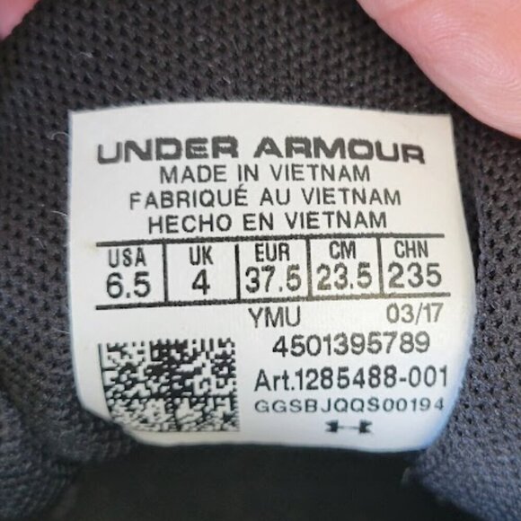 Under Armour Dash Rn 2 Black Mesh Upper Lace Up Athletic Shoes Size 6.5 NWOT - Picture 9 of 9